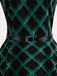 Schwarz & Grün 1950er Plaid Gürtel Swing Kleid