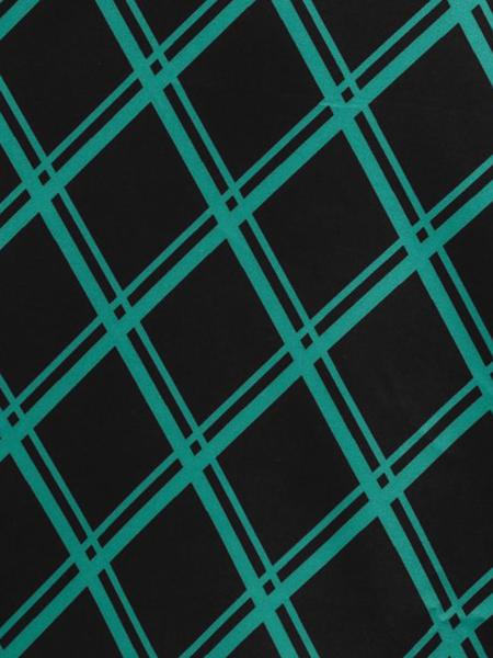 Schwarz & Grün 1950er Plaid Gürtel Swing Kleid