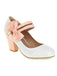 VINTAGE PATCHWORK BOW HOHE ABSATZ SCHUHE