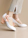 VINTAGE PATCHWORK BOW HOHE ABSATZ SCHUHE