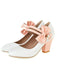 VINTAGE PATCHWORK BOW HOHE ABSATZ SCHUHE