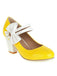 VINTAGE PATCHWORK BOW HOHE ABSATZ SCHUHE