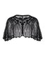 Schwarz 1920er Schal Beaded Paillette Klappe Cape